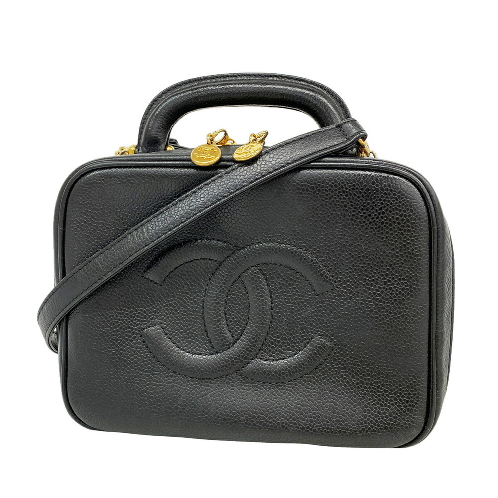 Chanel handbag, caviar leather, black, 2-way bag for women, P3599857